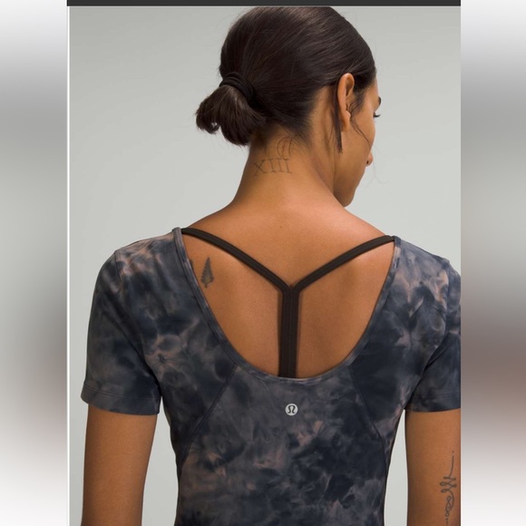 Lululemon Align T-Shirt Diamond Dye Lunar Rock True Navy Size 8 - Picture 3 of 15